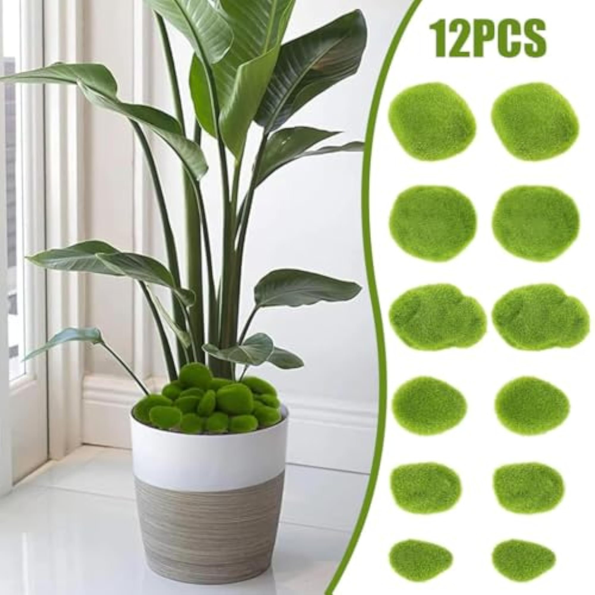 12pcs Artificial Moss Rocks for Decorative Use