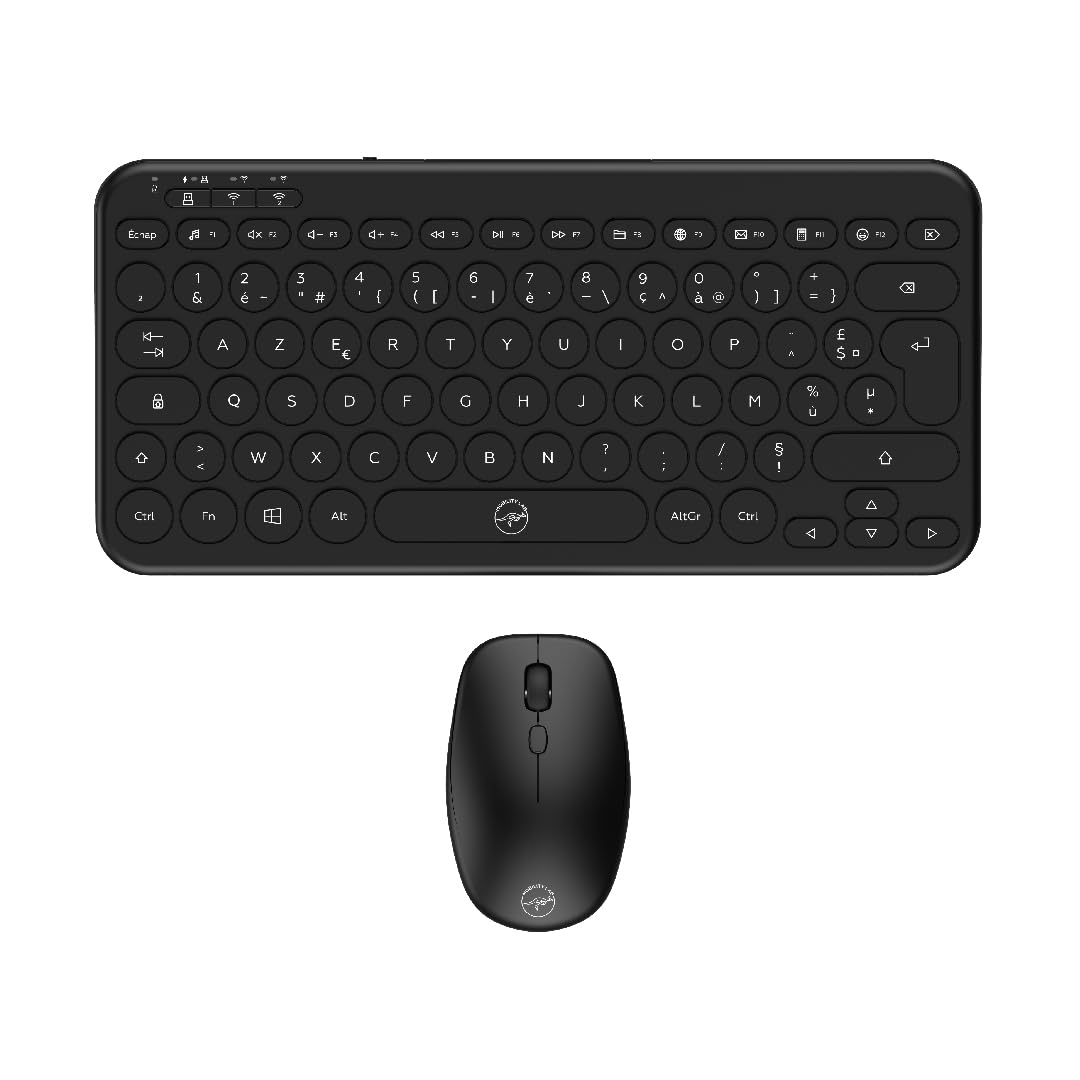 Combo Clavier Souris Sans Fil MOBILITY LAB CP430W – AZERTY, Bluetooth Et 2.4 GHz, Recharge USB-C