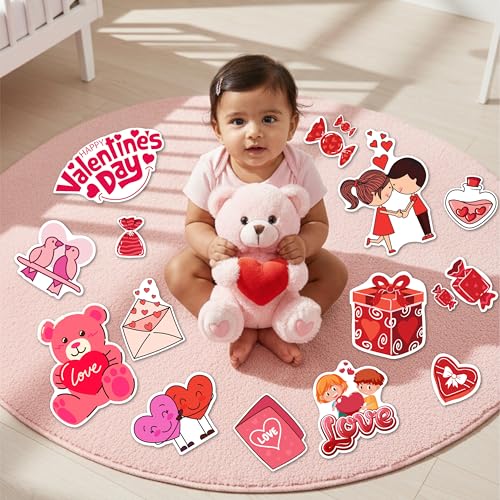 Image of Valentine's Day Baby Photography Props Kit - 20+ Romantic Photo Booth Props and Decorations for Valentine's Party, Baby Photoshoot, Anniversary, and More