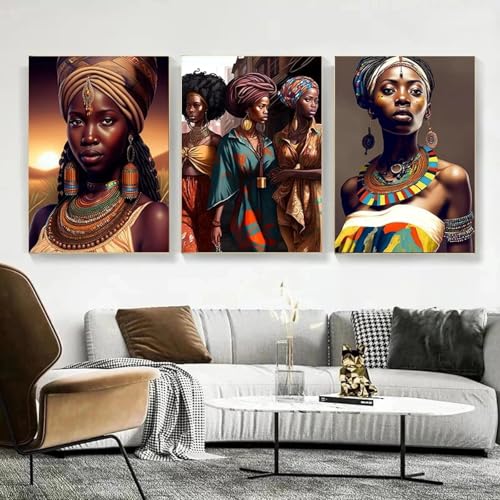 Images d'art mural de femme africaine pour habiller un grand mur vide de salon