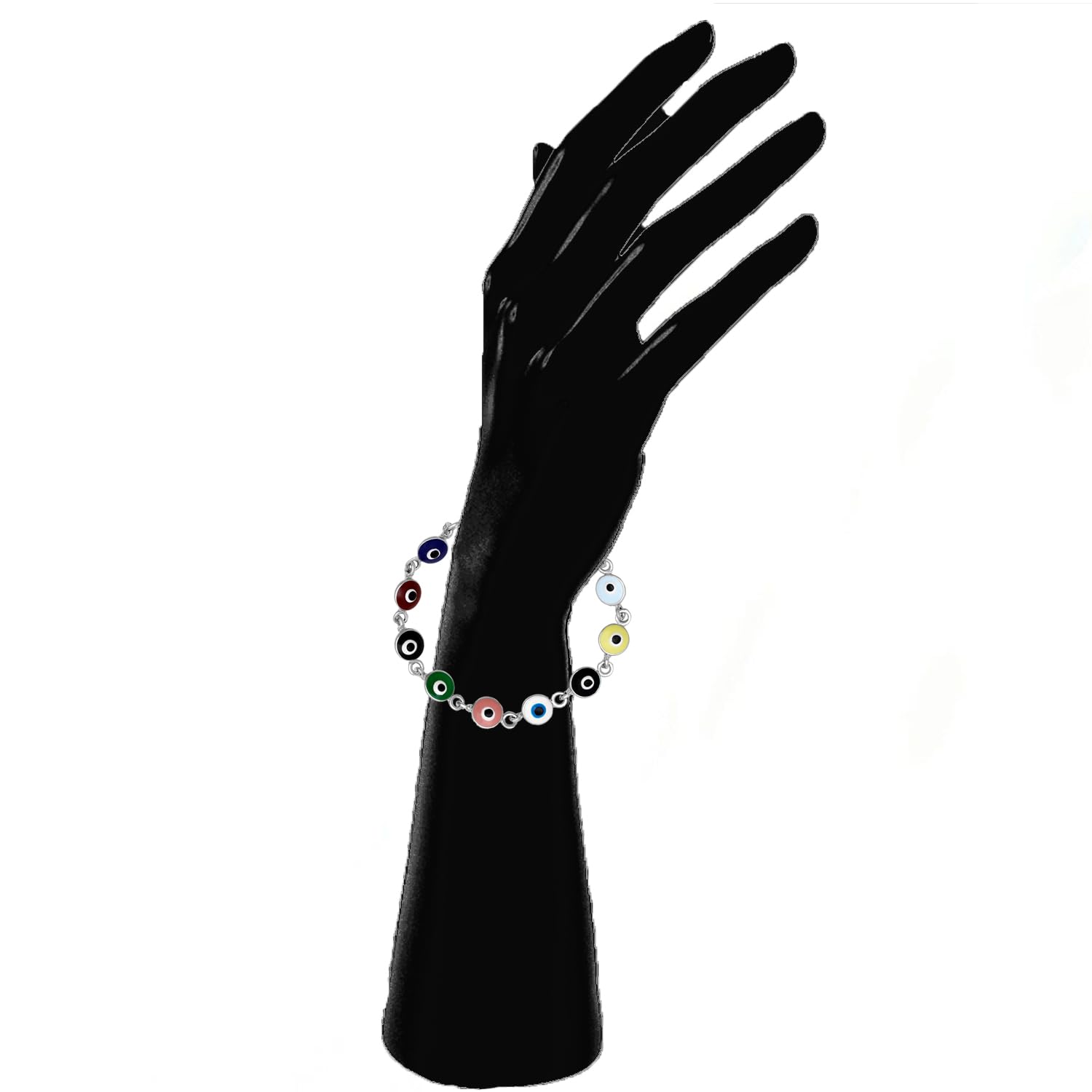 Evil Eye Bracelet with Beads and Meenakari Work