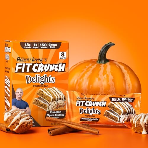 FITCRUNCH Delights Protein Bar, 13g of Protein & 1g of Sugar (8 Bars, Pumpkin Spice Muffin) - Thumbnail 6