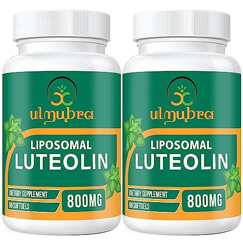 Ulmubra 800MG Liposomal Luteolin Supplement - Maximum Absorption Premium Antioxidant Supplement for Brain & Overall Well-Being 120 Softgels - 60-Day Supply