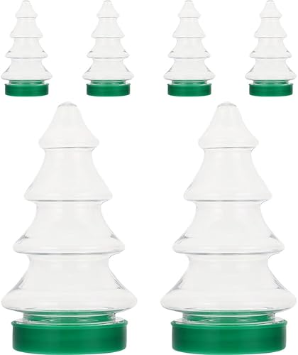 Abaodam 6 unidades rellenables con forma de árbol de Navidad de plástico transparente adornos de Navidad recipientes de dulces para manualidades,