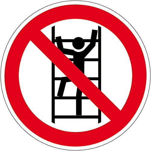 Verbotszeichen - Besteigen für Unbefugte verboten - Kunststoff Selbstklebend - Ø 40 cm