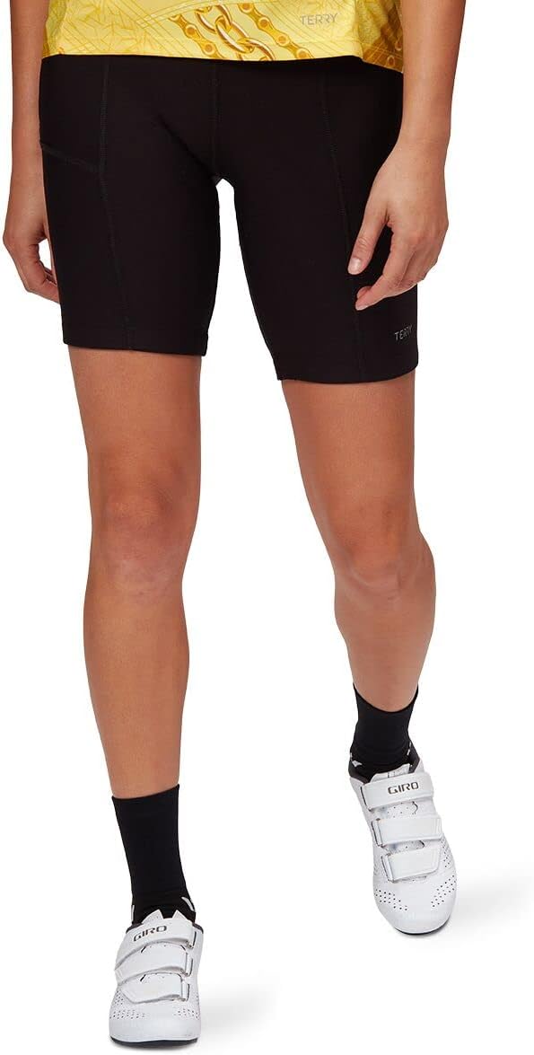 'Terry Bike Shorts Women Padded 8'' Long Touring Bike Short/Regular, Cycling Compression Shorts for Women Pockets Leg Grippers'