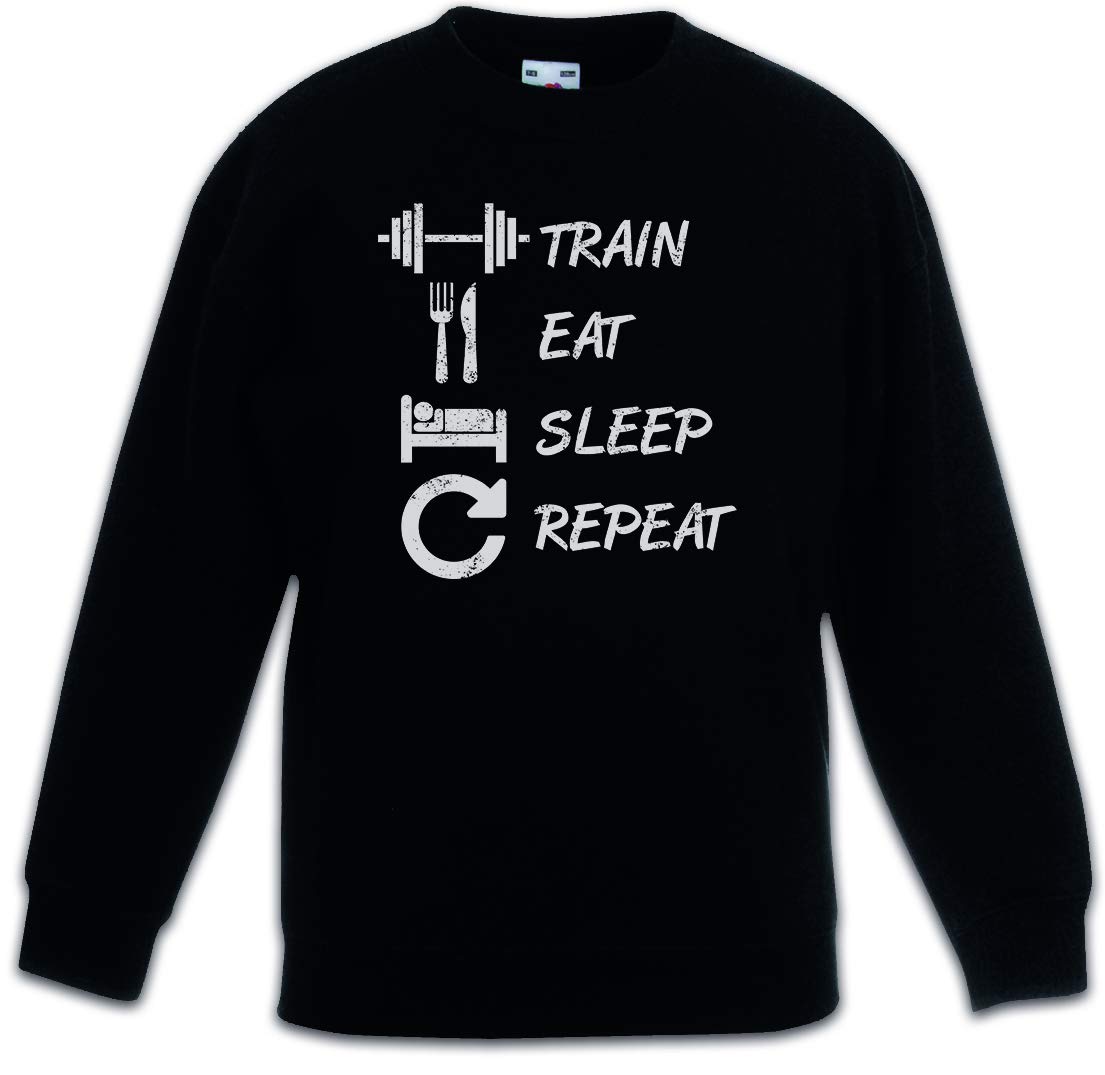 Pullover Train Eat Sleep Repeat enfants aux finitions durables - 3