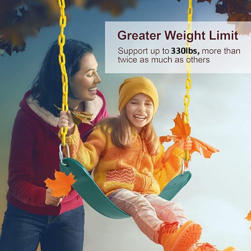 Image of Flexible Swing Seat Set for Kids /Adults Outdoor Park Garden Tree Backyard with Meter Plastic Coated Chain, Weight Support Upto 150kg, (1.5 Meter, Red)