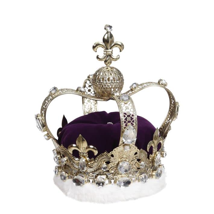 Goodwill: Mark Roberts Tree Topper Crown Jewelled Fabric and Wire Purple Crown 20 Centimetre