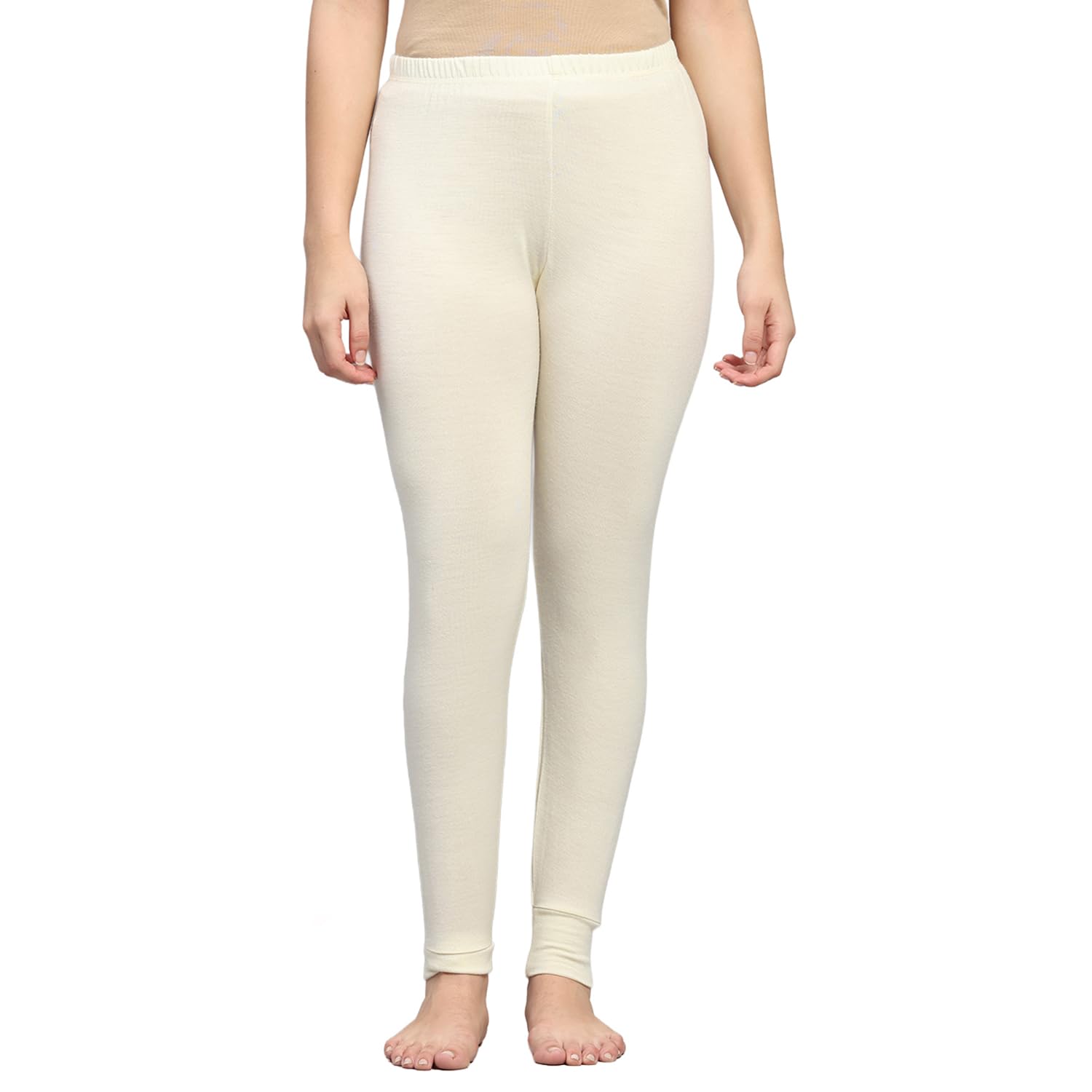 Womens Regular Fit Solid Elasticated Mid Rise Thermal Lower| Soft Warm Inner Wear Bottom for Ladies | Stretchable Comfortable Thermal Pant for Women's (Pack of 1)