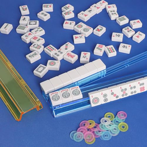 Mahjong All-in-One Rack y Tapete Azul Multi Color miniatura 6