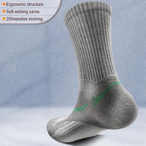 Image of BULLIANT Men 6-Pack Athletic Compression Crew Socks for Running Gym Sports