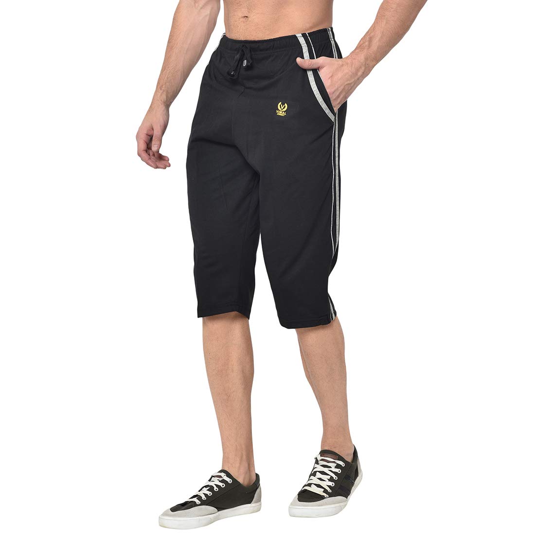 Cotton Blended Regular Fit 3/4th Capri for Men-C5_0001_P