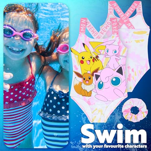 Pokemon Swimsuit with Hair Accessories for Girls Teens Bathing Suit Pool Beach Holidays3