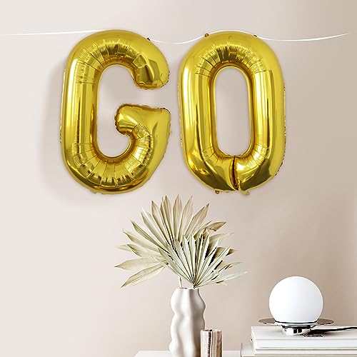 Image of Letter Balloons Gold Party Balloon - 40 Inch Large Gold Letter G Balloon, Letter Balloon Birthday Decorations, Balloon for Women Men Anniversary Party Decorations Supplies