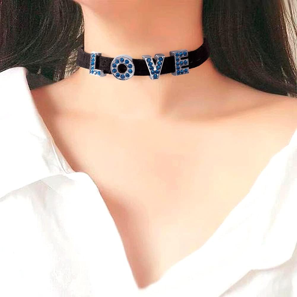 KISSITTY 52pcs/Box Alloy Rhinestone Alphabet Pendant Charms Crystal Blue Letter A-Z Metal Light Siam Loose Spacer Beads Slide Charms 12mm for DIY Bracelet Necklace Jewelry Crafts Making - Image 6