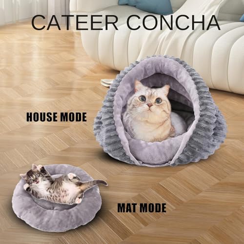 Cama Cueva para Gatos Interior Acogedora Casa Invierno Exterior 4