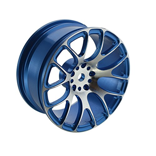 LAFEINA Aluminum Alloy Wheel Rims for 1:10 RC Drift On-Road Racing Car Touring Upgrade Parts HSP Redcat HPI Himoto Kyosho Sakura (Blue)