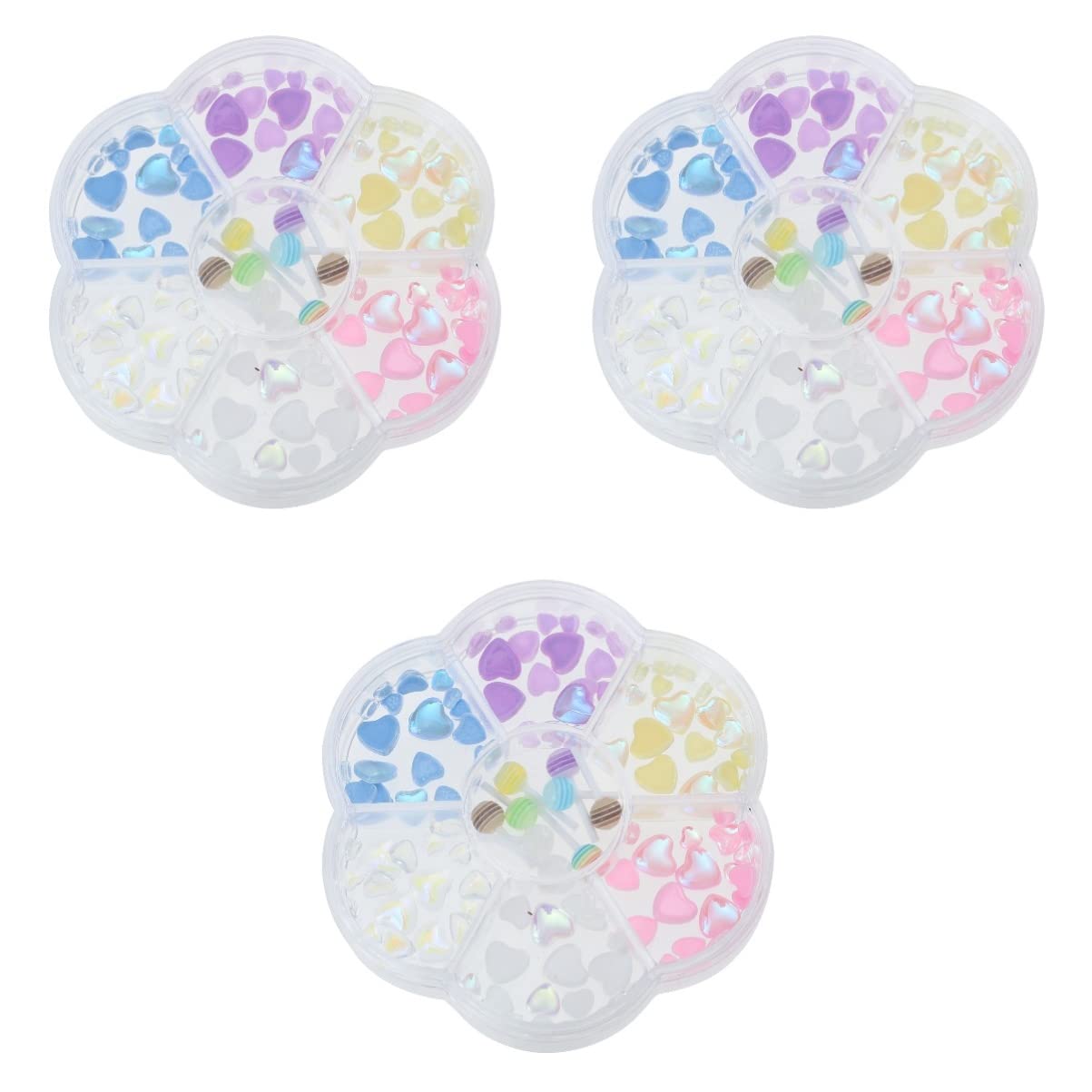Charms résine cœur pour ongles relief 3D manucure créative kit 3 boîtes
