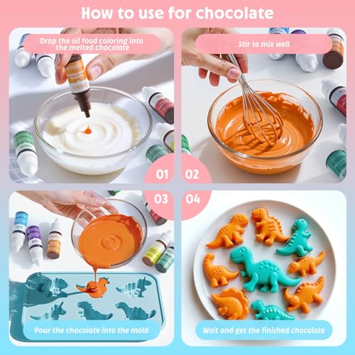 Fettlösliche Lebensmittelfarbe 7 Farben X 12ml, Waysroma Hochkonzentriert Lebensmittelfarbe Ölbasis für Schokolade Food Coloring für Tortendeko, Cupcake, Backen, Zuckerguss, Fondant