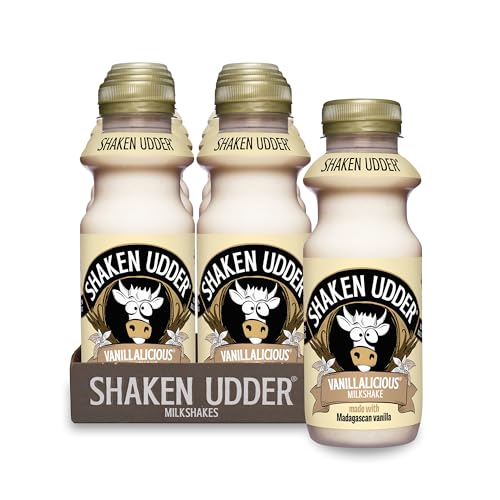 Shaken Udder Vanilla Milkshake 8 x 330ml Made with Madagascan Vanilla High in Calcium & Protein Less Than 5% Added Sugar Vegetarian & Gluten-Free