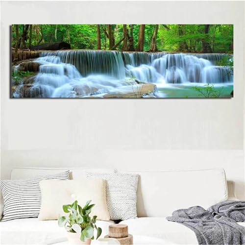 Broderie diamant cascade jungle 90x180cm pour créer une ambiance zen dans votre salon