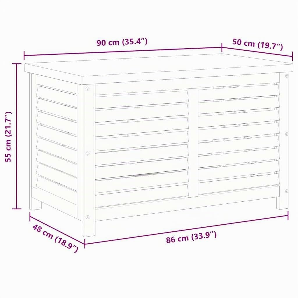 vidaXL Boîte de rangement de jardin 90x48x55 cm bois d'eucalyptus