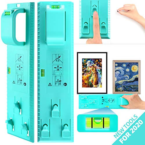 Picture Hanging Tool, JAZIPO Picture Frame Hanger Tool with Level and Position Nail