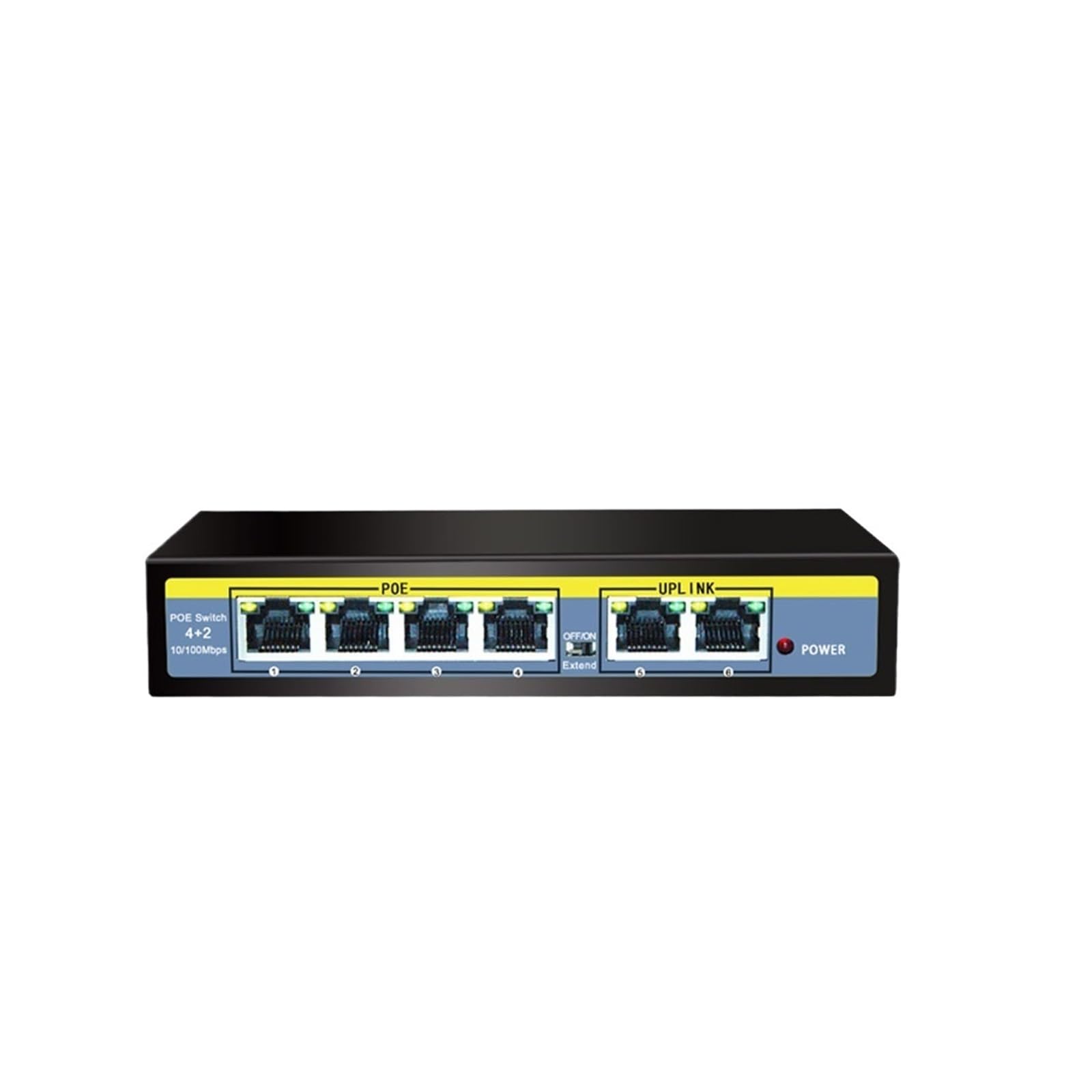Przełącznik P-O//E 6 portów 100 Mb/s Ethernet przełącznik sieciowy rozdzielacz RJ45 Hub (adapter A-.U)