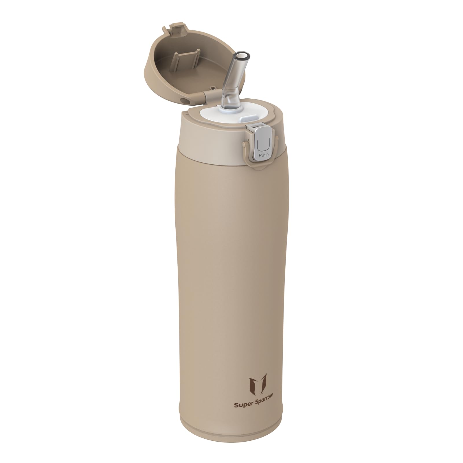 Super Sparrow Borraccia Termica Cannuccia, Borraccia in Acciaio Inox - 350ml, 500ml, 750ml - Senza BPA Tazza Borracce Termiche, Bottiglia Termica per Bambini, Scuola, Sportiva