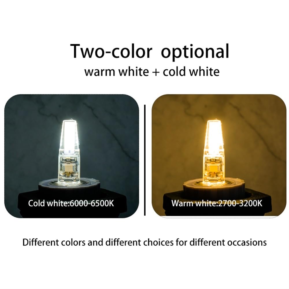 Fengyan Casa Lampadine, Confezione da 20, Lampadina LED COB AC220V LED COB G4/G9/E14 3W/6W Dimmerabile 360 ​​Angolo del Fascio Lampada a LED Lampadari Domestico Lampada(Cold White,G9 220V 6W)