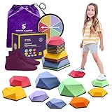 Special Supplies Stepping Stones for Kids Indoor and Outdoor Balance Blocks Promote Coordination, Balance, Strength Child Safe Rubber, Non-Slip Edging-Multi-Color (10 Pk- Diamond)