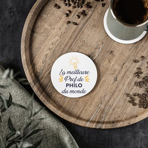 Sous verre ronds en céramique prof de philo professeur lycee universite - 3