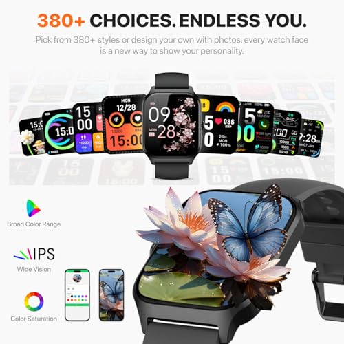 Smart Watch for Women Men,(Answer/Make Call) 1.83'' Fitness Activity Tracker Smartwatch for Android iPhone iOS Compatible,IP68 Waterproof Step Counter Watch with Sleep Monitor, 2 Traps