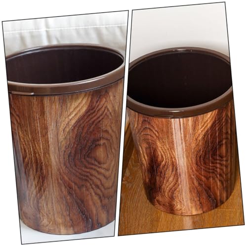 Caneca de basura de plástico marrón con diseño de presión miniatura 7