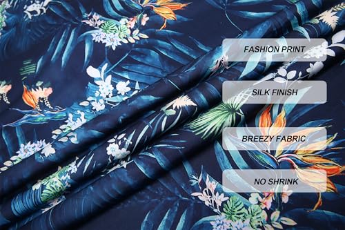Damipow Mens Navy Palm Hawaiian Polo