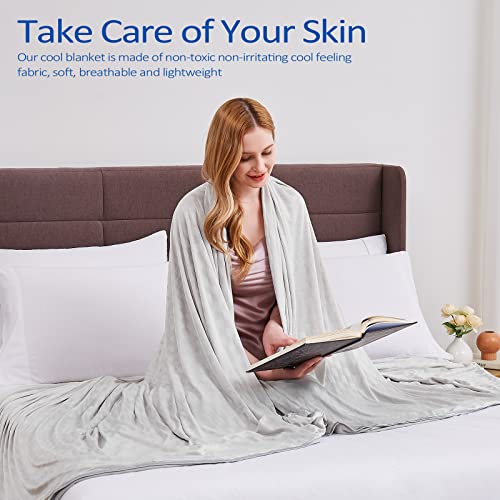 Topcee Cooling Blanket, Summer Cooling Blankets for Hot Sleepers, Arc-Chill Q-Max>0.5 Cool Fiber, Oeko-TEX 100% Certified, Soft, Breathable, Double-Side Bed Throw,Keep Cool for Adults Kids 90"x90" - image 7