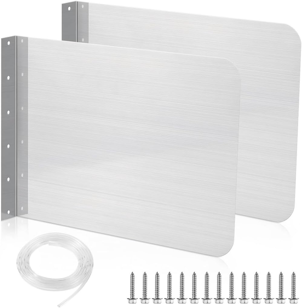 2-Pack Stainless Steel Splash Guards for Sinks, Kitchen & Restaurant Use, Includes Screws for Easy Setup