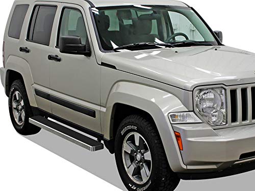 Estribos laterales APS de acero inoxidable para Jeep Liberty miniatura 2