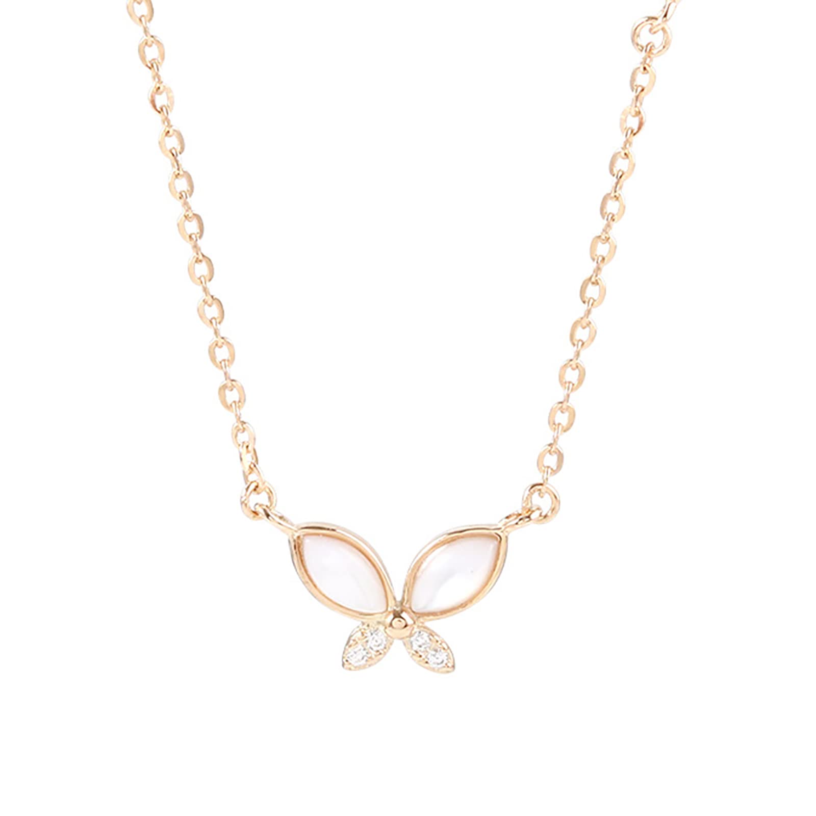 STANG 925 silver inlaid zircon butterfly necklace light luxury niche design sense high-end temperament wild collarbone chain jewelry gift