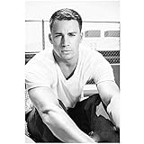 Channing Tatum Close Up in Black and White Candid 8 x 10 Photo