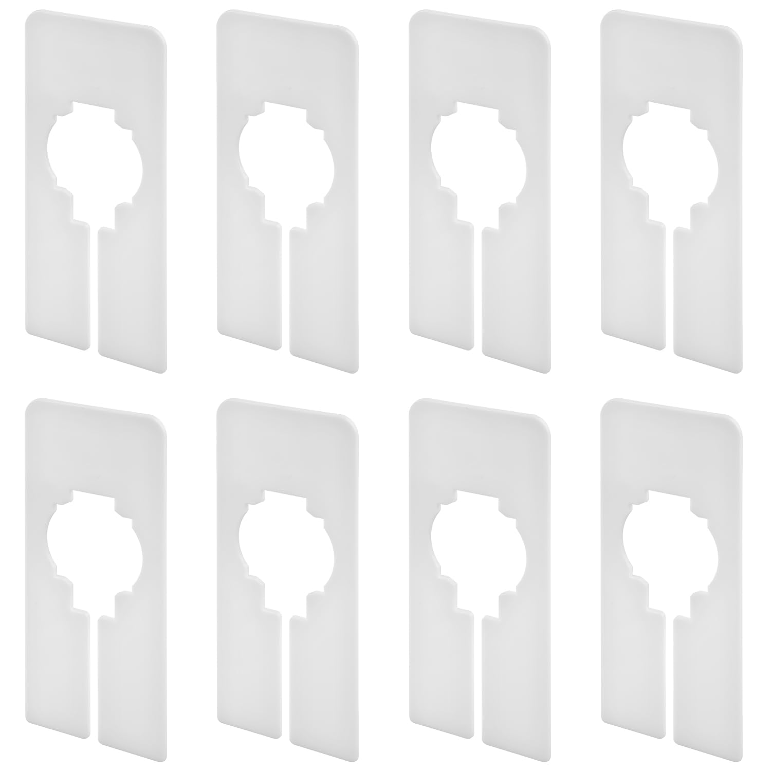 Bojueshaw 8pcs Wardrobe Dividers,Rectangular White Plastic Closet Dividers,Closet Organizer,Writable Clothing Rack Size Dividers Size Tags for Wardrobe Sorting