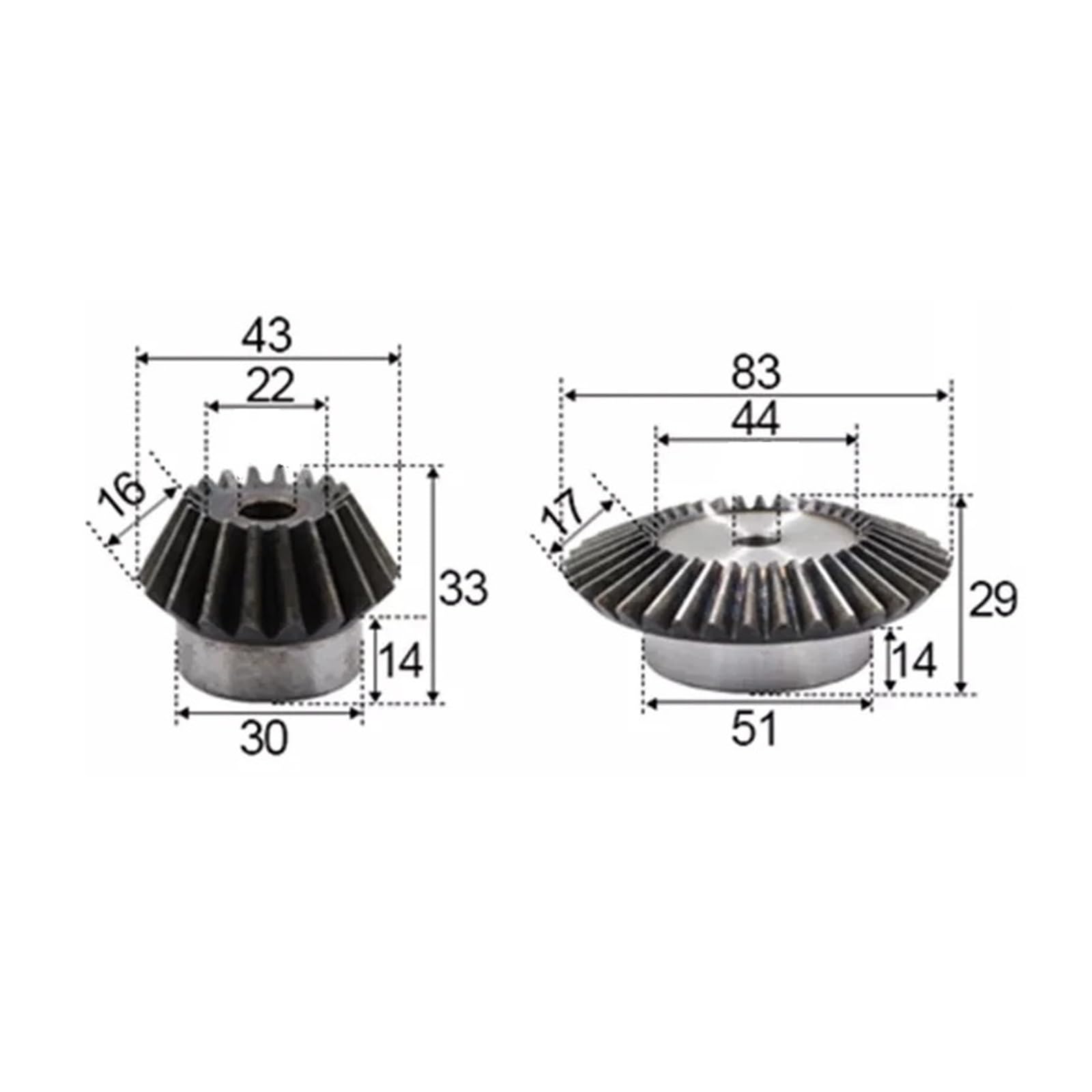 Engrenage hélicoïdal industriel 1pc deux pièces de 2 modules 20T + 40T trou intérieur, engrenage conique, engrenage conique en spirale