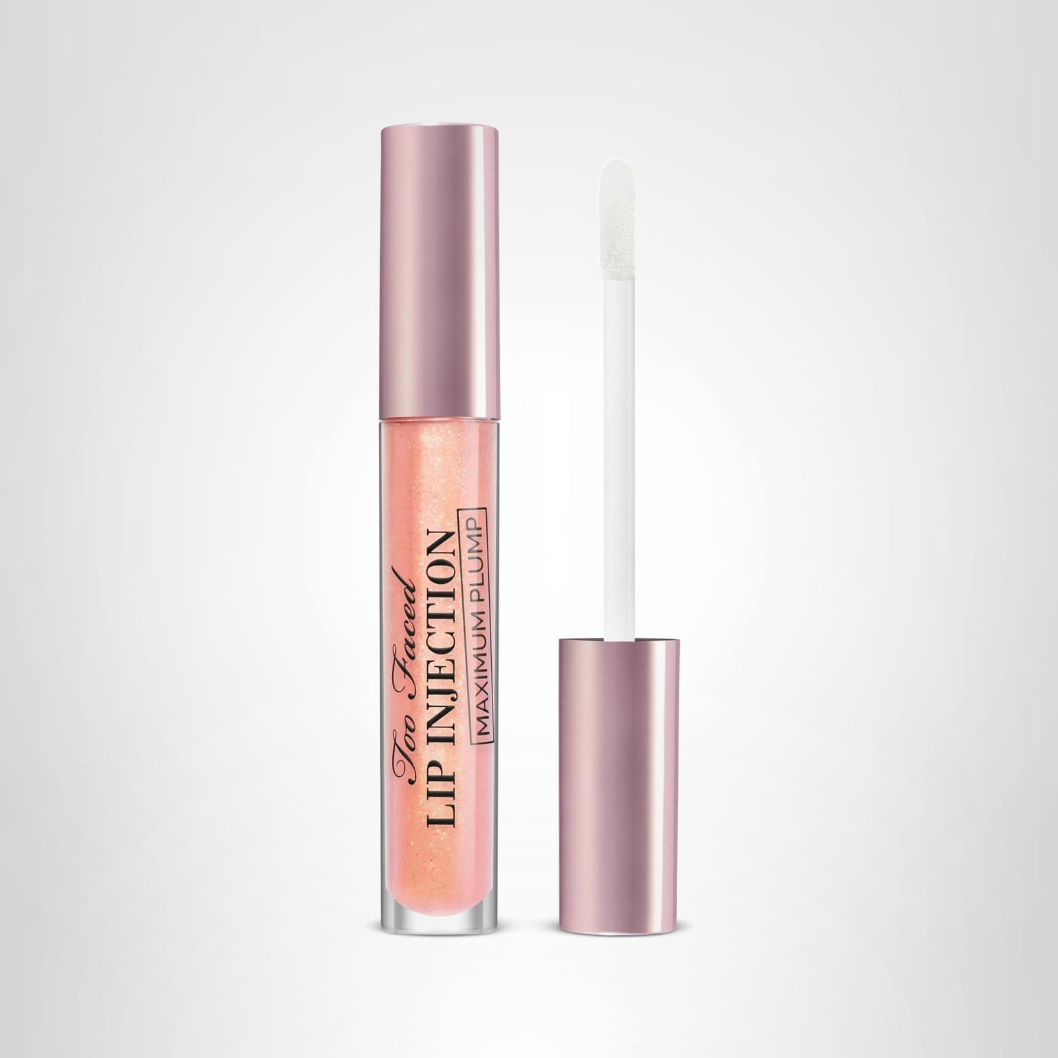 Too Faced Lip Injection Maximum Plump Extra Strength Lip Plumper Gloss | Hydrating, Volumizing, + Plumping, 0.14 Fl Oz: 03 Cotton Candy Kisses (Sheer Light Pink with Golden Pearl) Full Size- 0.14 Fl Oz
