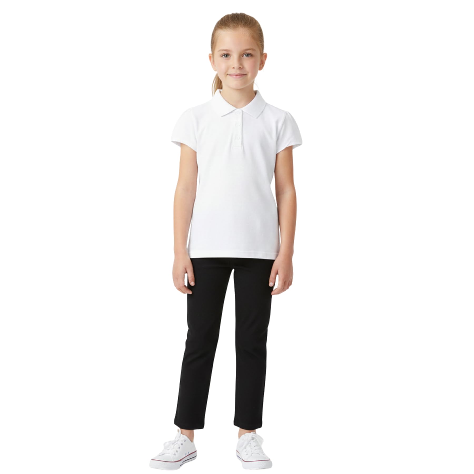 A2Z 4 Kids Plain - Girls Polo Shirt White 9-10