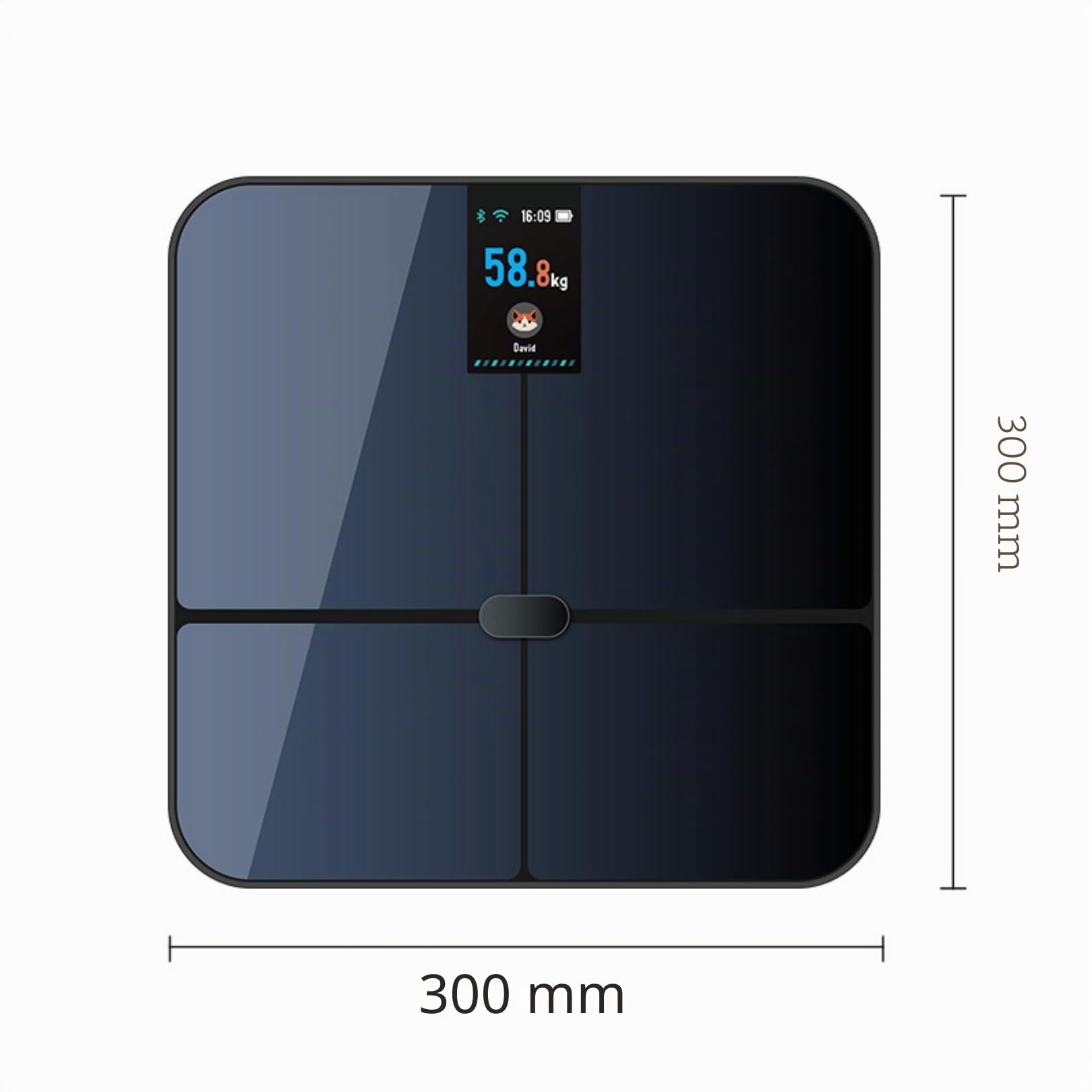 Bilancia Pesapersone Digitale Smart Professionale 180kg - Impedenziometrica con WiFi & Bluetooth, 16 Parametri BIA, Alta Precisione 0,1kg, 4 Elettrodi e Display a Colori TFT