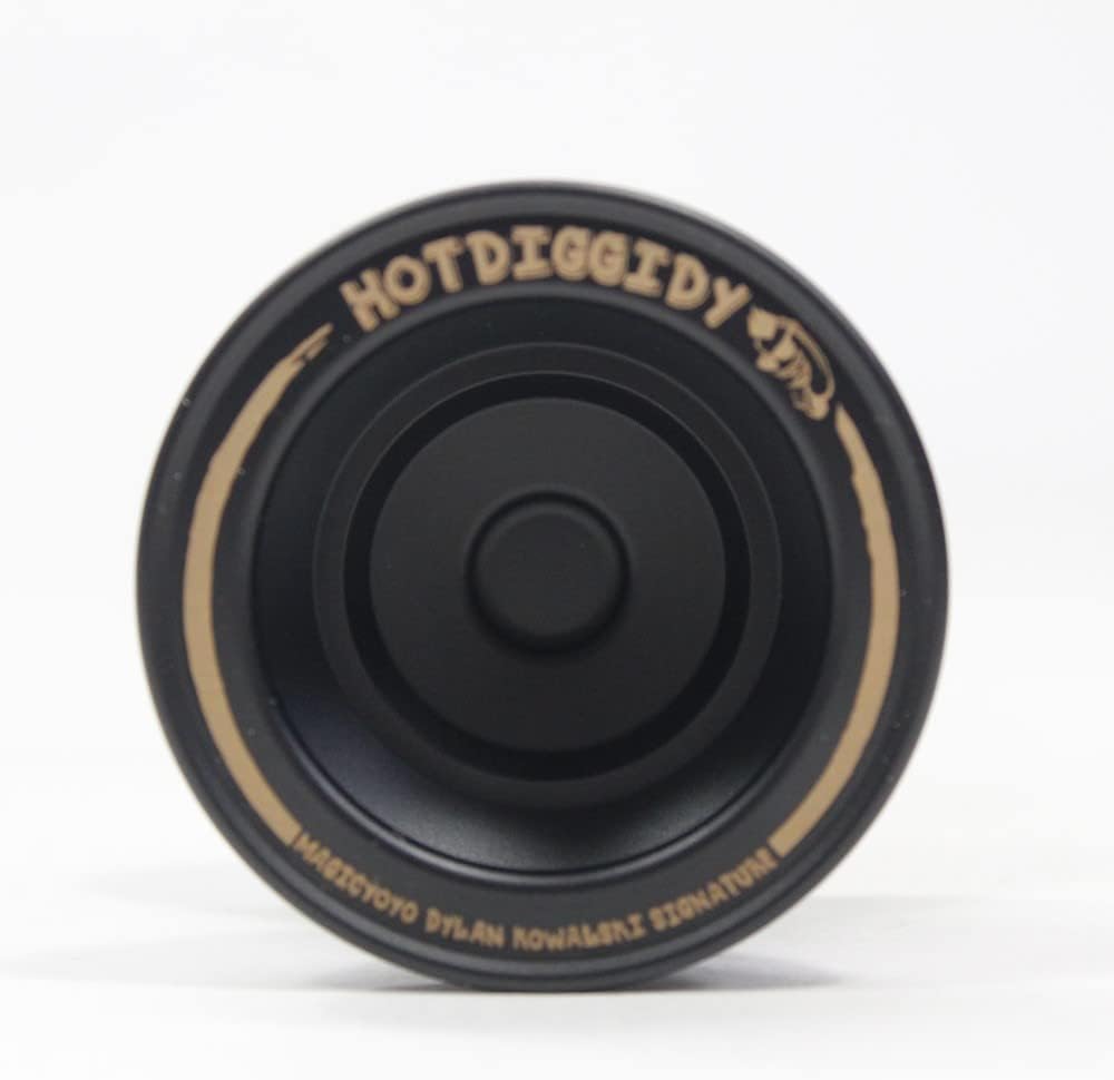 MAGICYOYO HOTDIGGIDY Yo-Yo - 6061 Aluminum - Dylan Kowalski Signature YoYo (Black with Gold Logo)