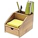 Bambú Piccolo Organizzatore da Scrivania con Cassetto, Portapenne Portamatite, Porta Memo