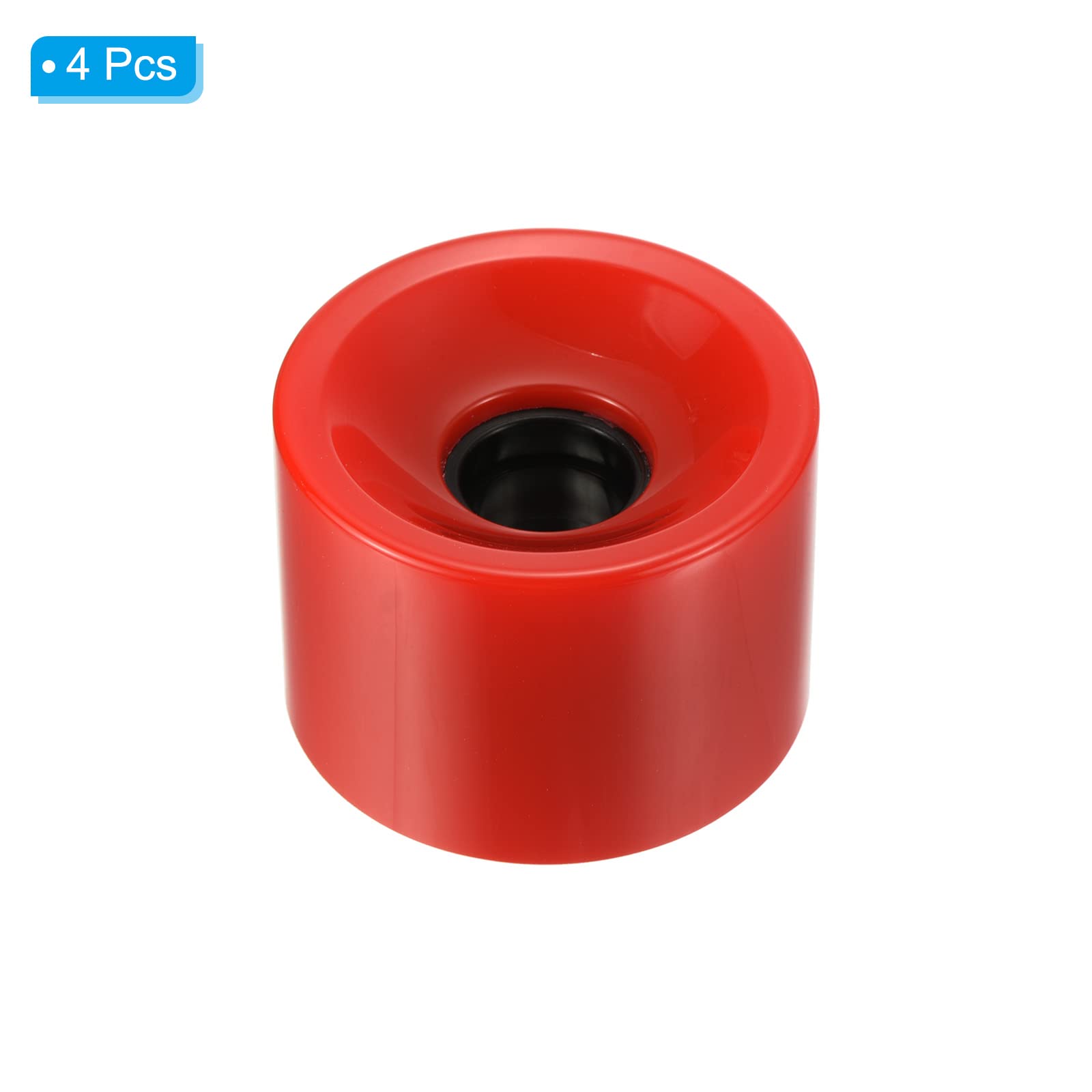 PATIKIL 70 mm 78 A Longboard Wheel, miękkie, 4-pak kółek cruiser, koła uliczne do deskorolek, zamiennik koła, PU, czerwone