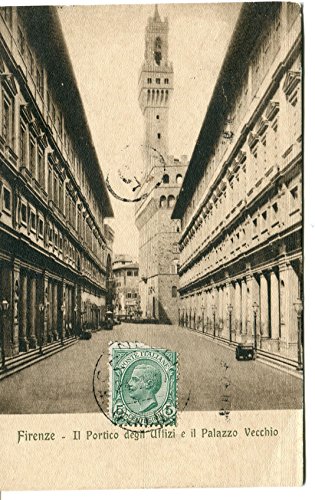 1917 Firenze Portico Uffizi e Palazzo Vecchio Palermo FP B/N VG Cartolina Postale